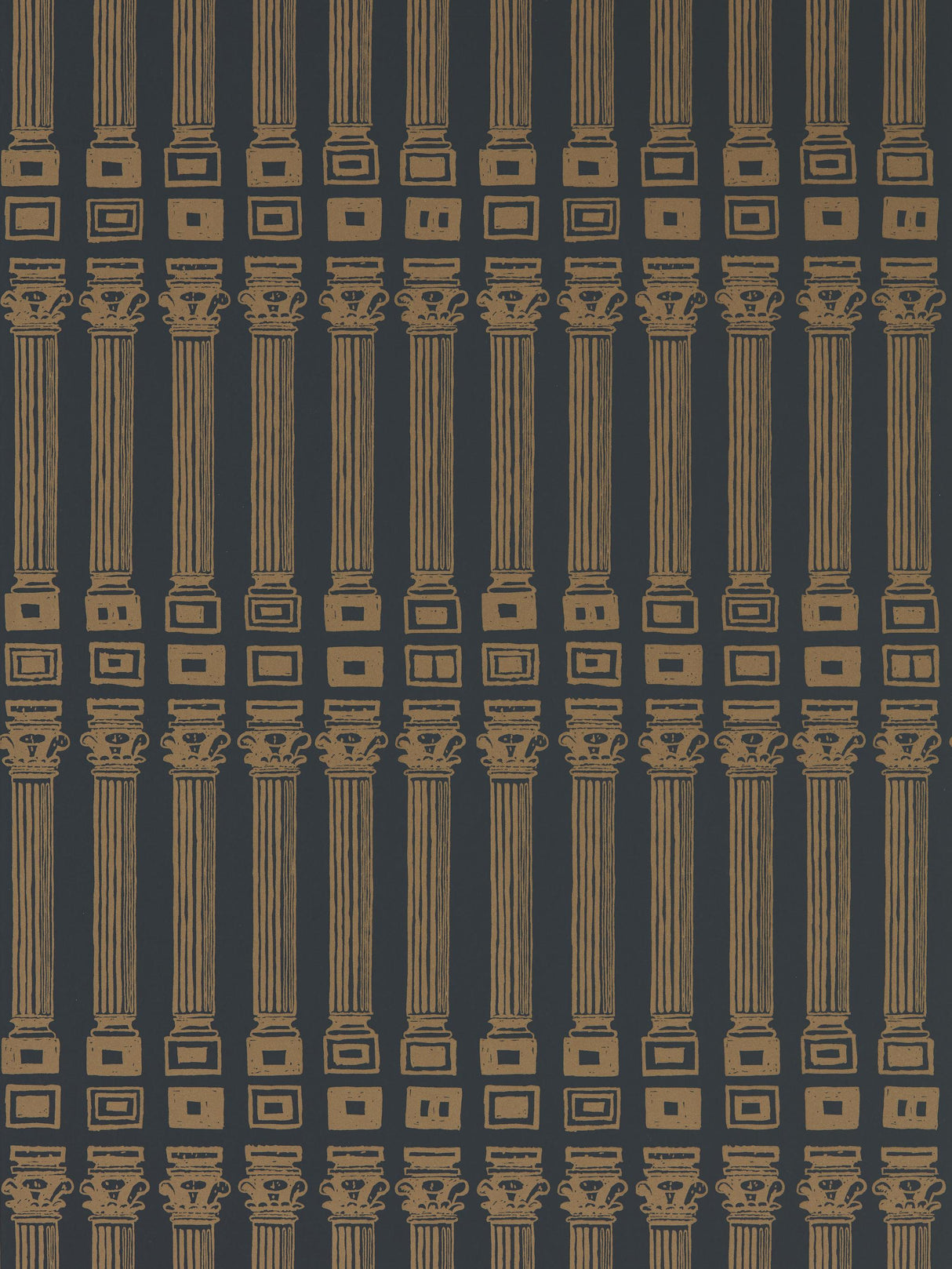 Zoffany Columns Vine Black/Antique Gold Wallpaper