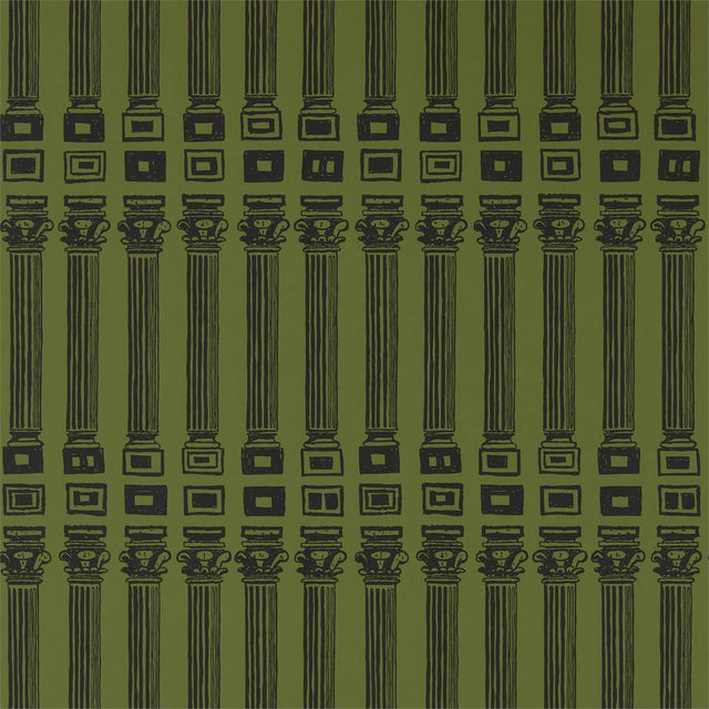 Zoffany Columns Olive/Bone Black Wallpaper