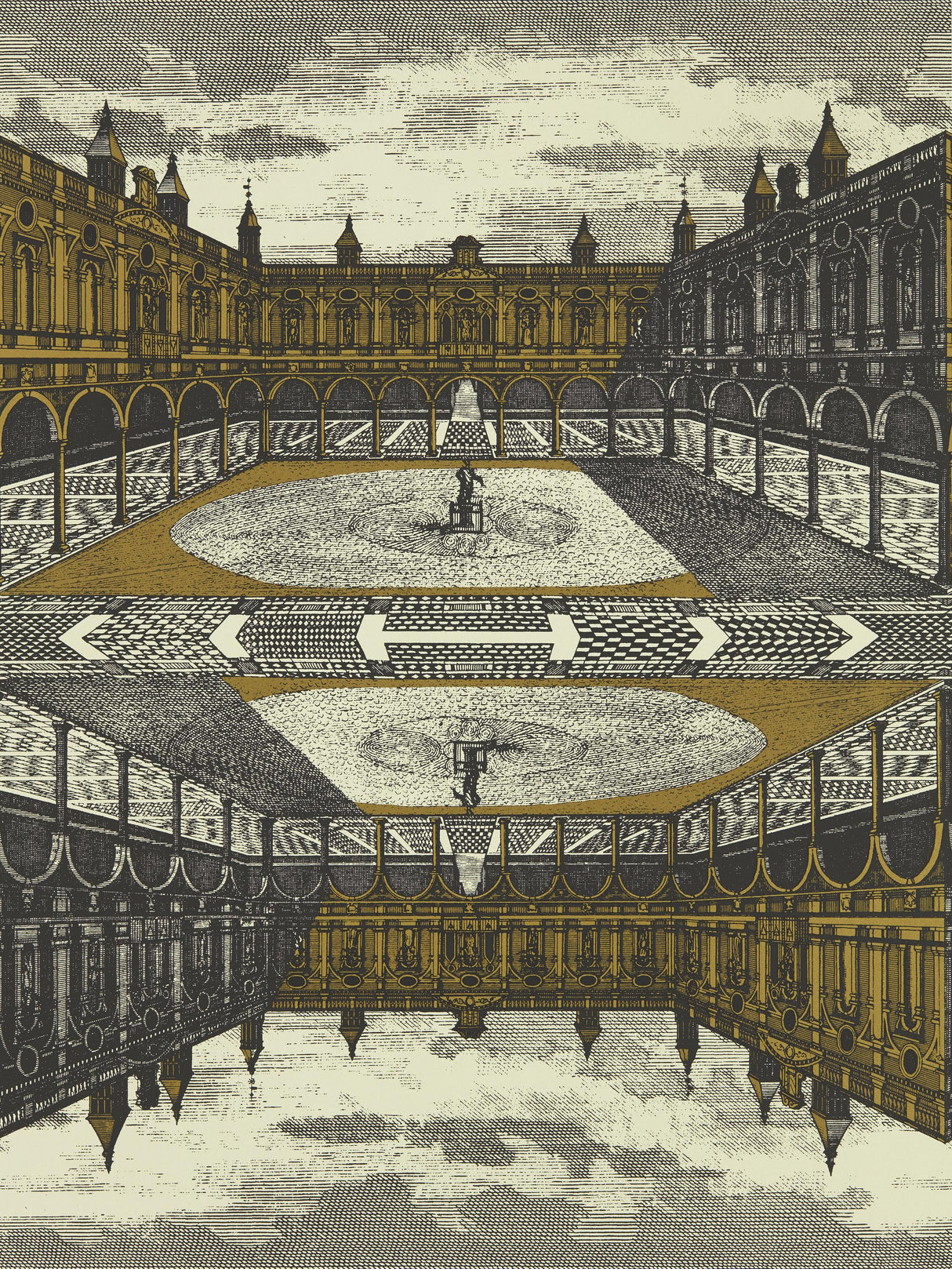 Zoffany Royal Exchange Paris Grey/Gold Wallpaper