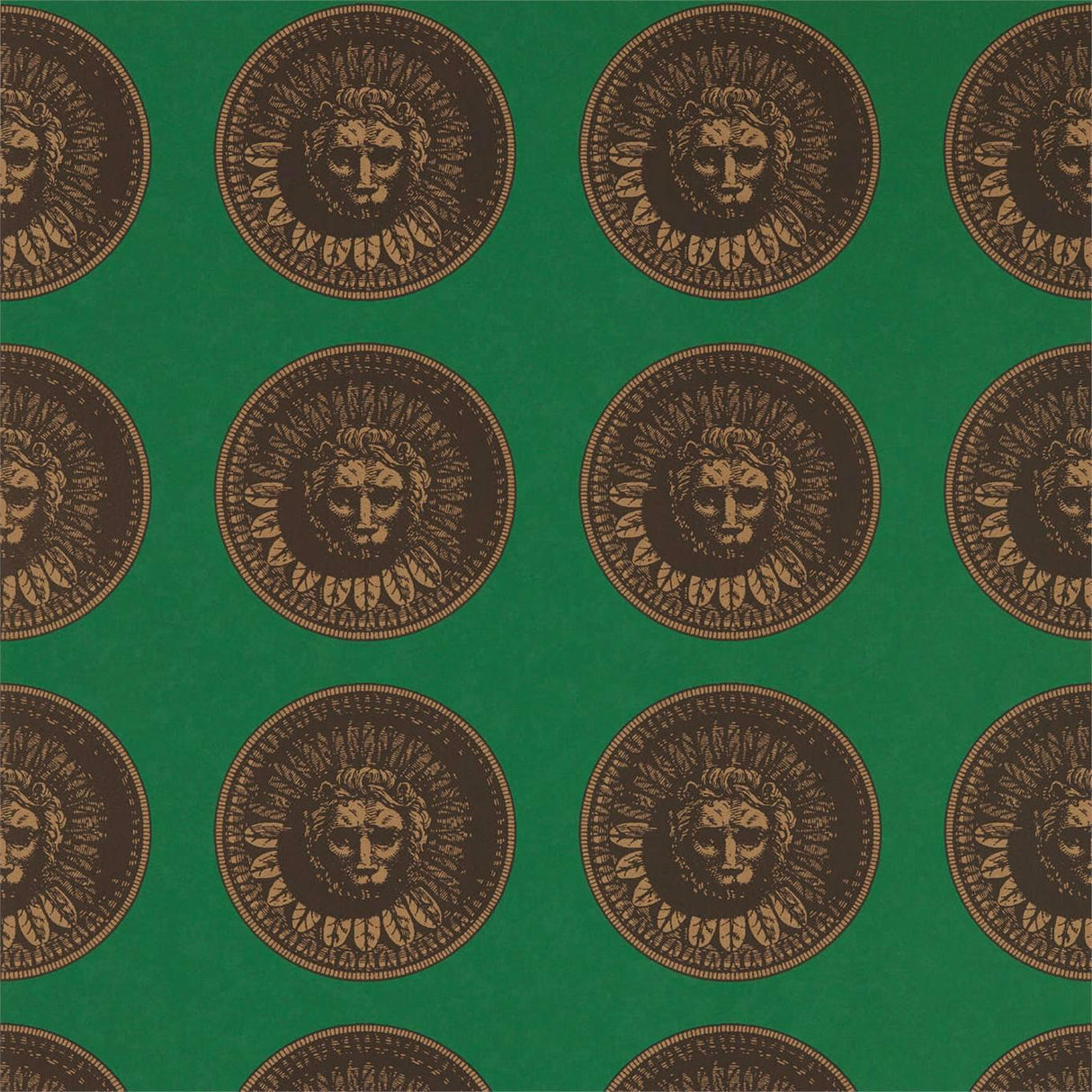 Zoffany Medallion Malachite/Gold Wallpaper