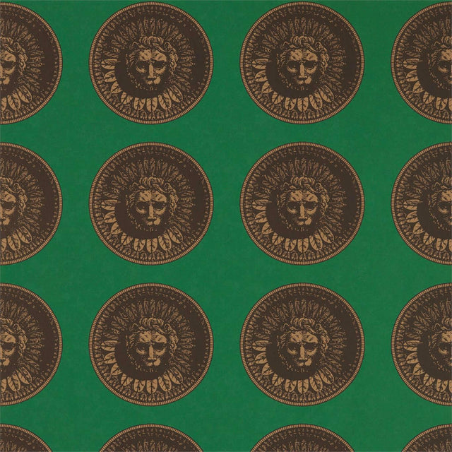 Zoffany Medallion Malachite/Gold Wallpaper