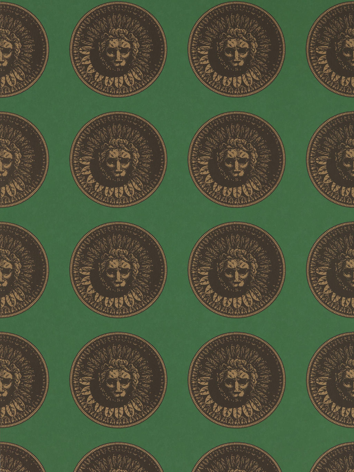 Zoffany Medallion Malachite/Gold Wallpaper