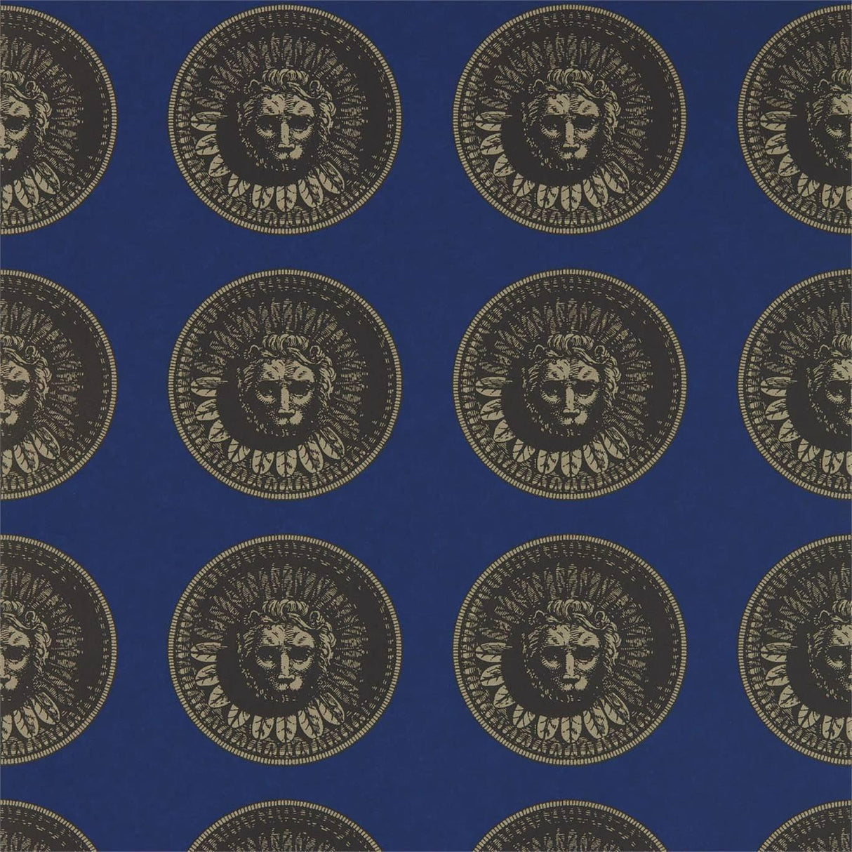 Zoffany Medallion Lazuli/Nickle Wallpaper