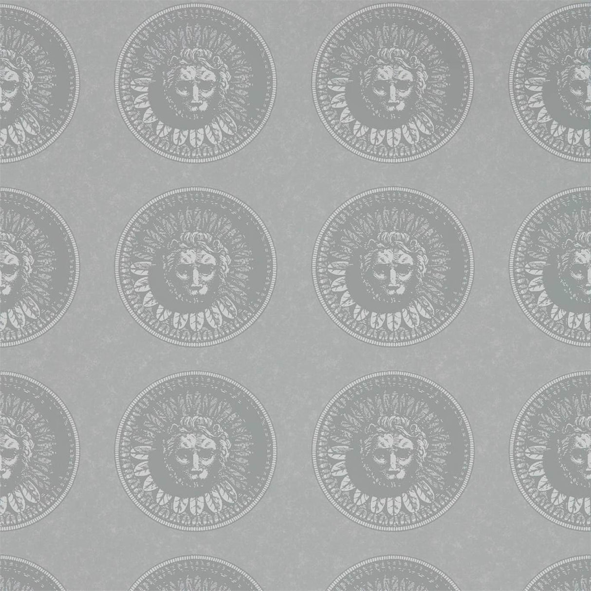 Zoffany Medallion Silver/Perfect White Wallpaper