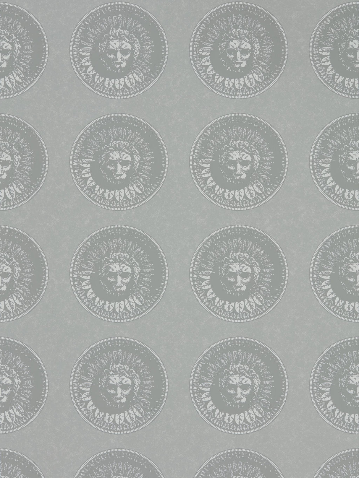 Zoffany Medallion Silver/Perfect White Wallpaper