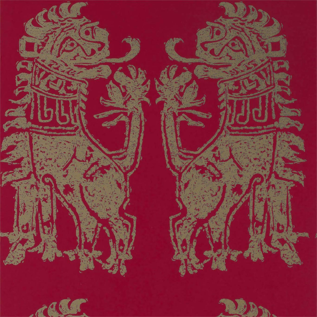 Zoffany Sicilian Lion Cinnabar/Bronze Wallpaper