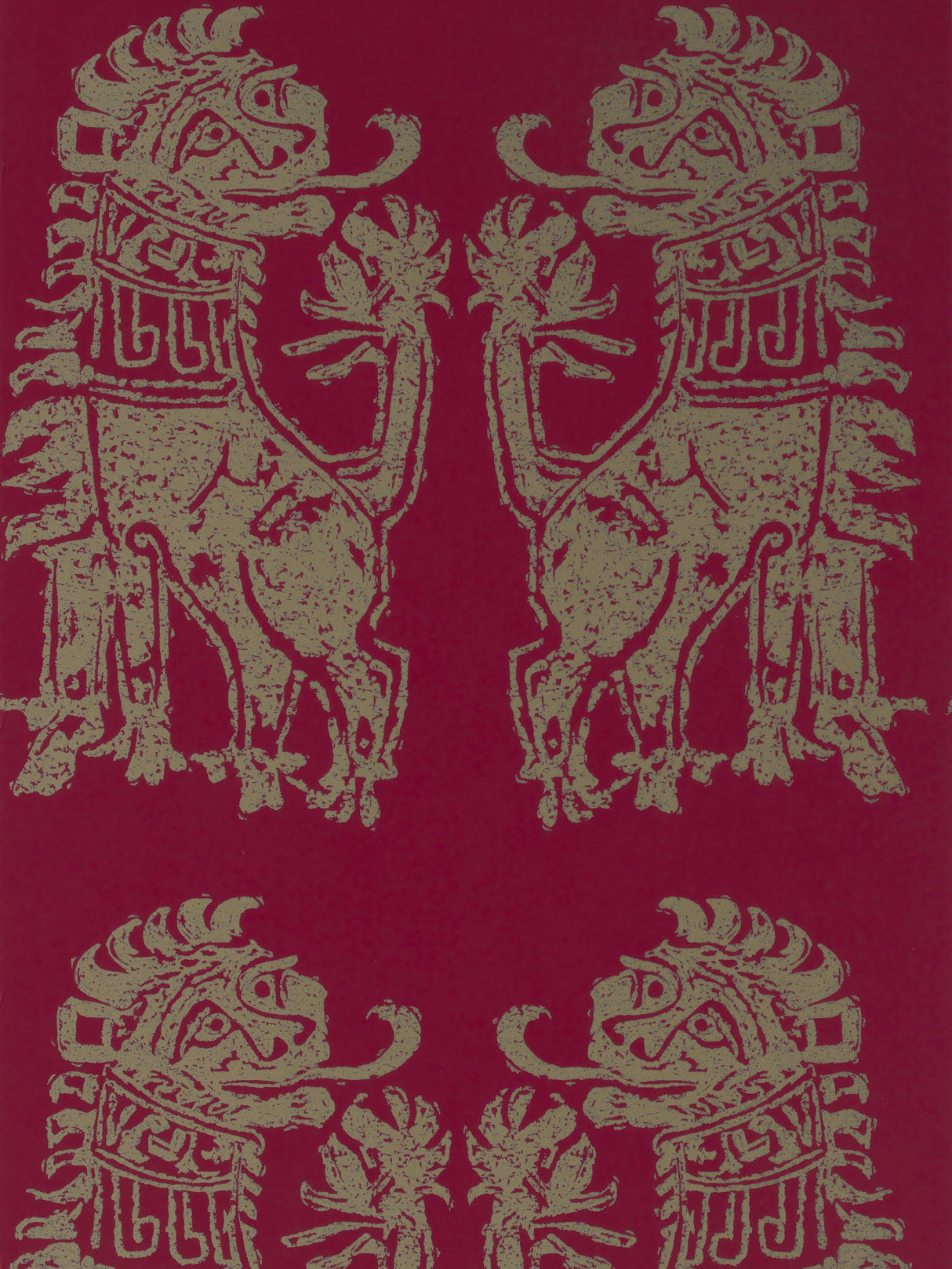 Zoffany Sicilian Lion Cinnabar/Bronze Wallpaper