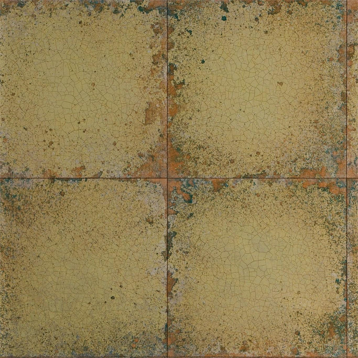 Zoffany Lustre Tile Gold Wallpaper