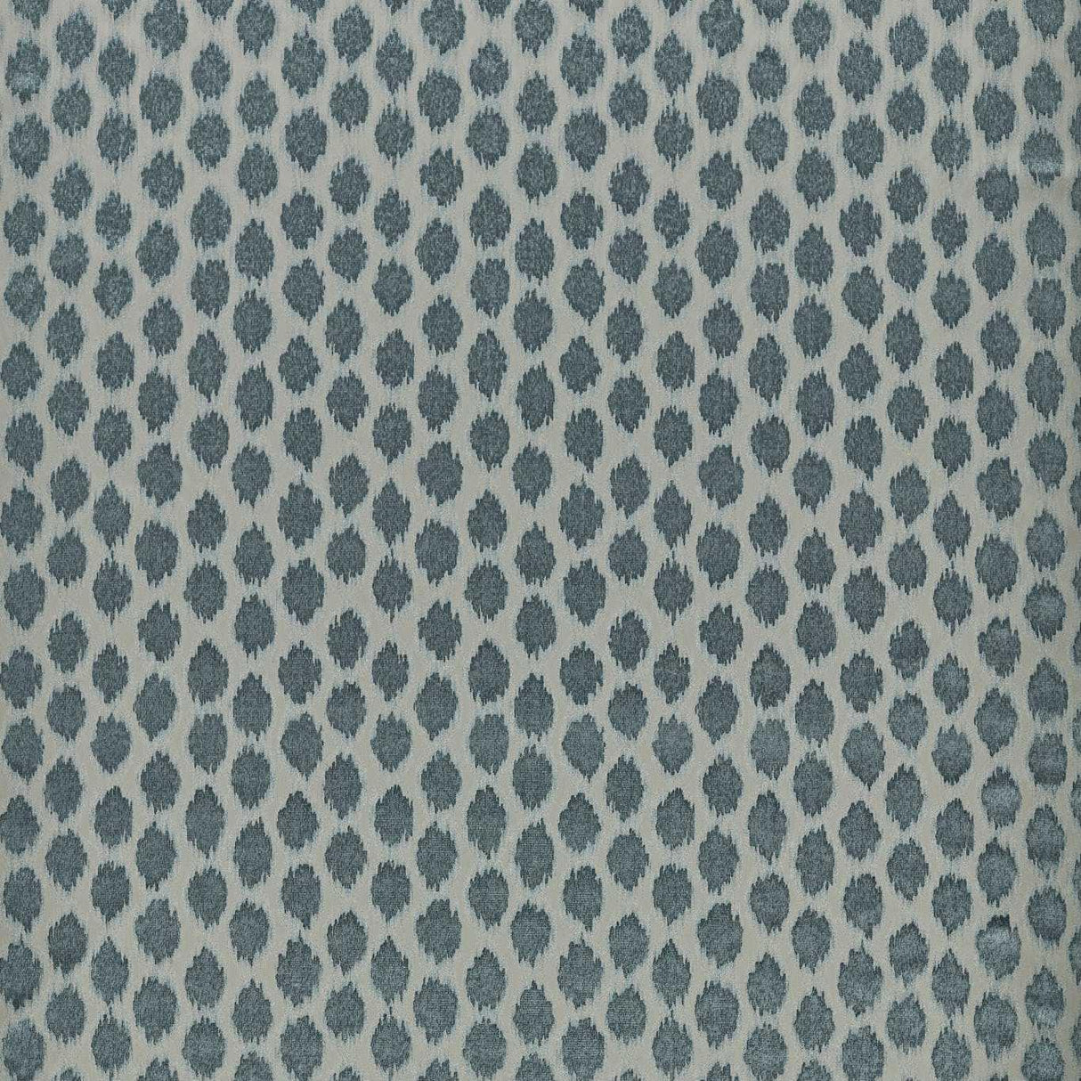 Zoffany Ikat Spot Blue Stone Fabric