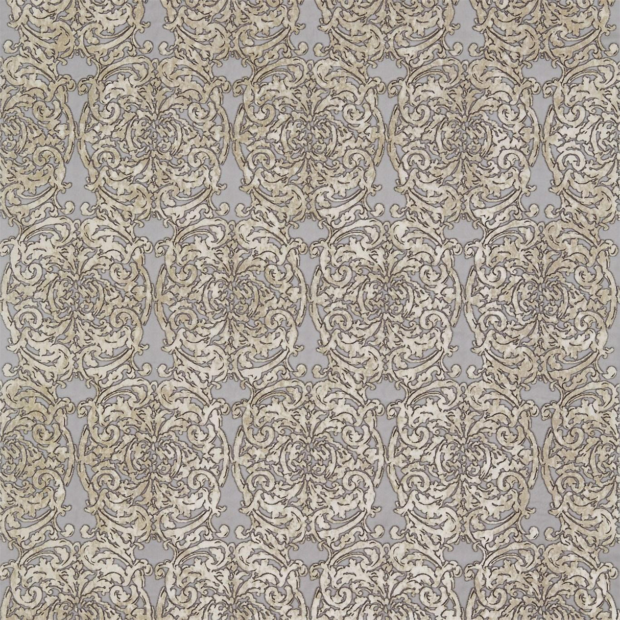 Zoffany Brocatello Embroidery Silver/Pearl Fabric