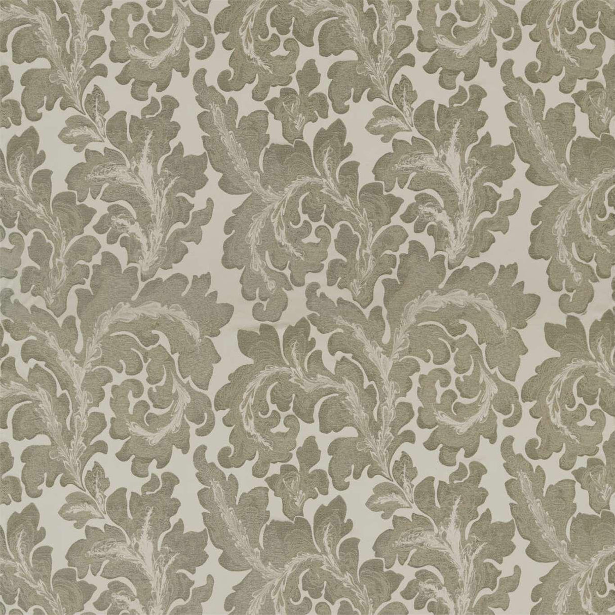 Zoffany Acantha Silk Grey Pearl Fabric