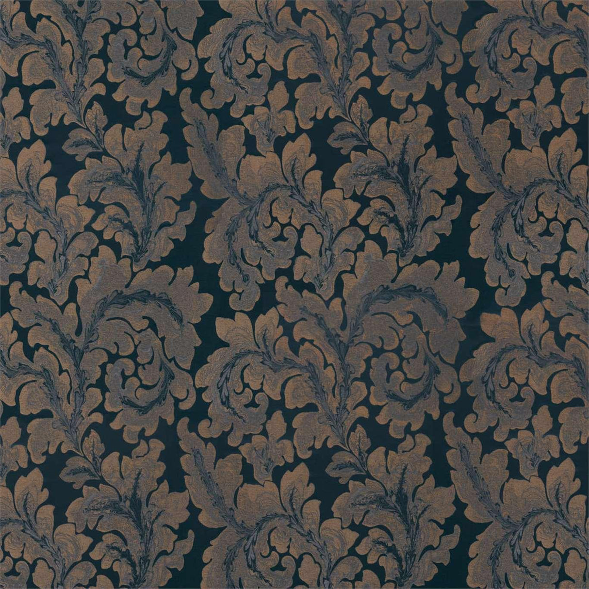 Zoffany Acantha Silk Prussian Blue Fabric