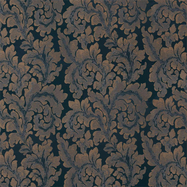 Zoffany Acantha Silk Prussian Blue Fabric