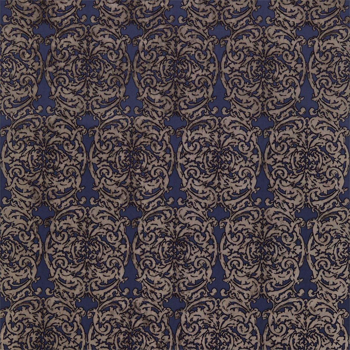 Zoffany Tespi Indigo/Taupe Fabric