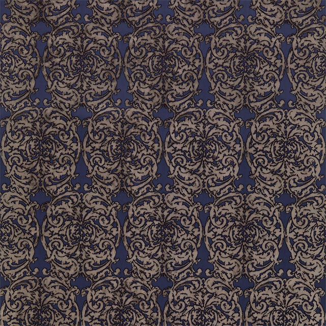 Zoffany Tespi Indigo/Taupe Fabric