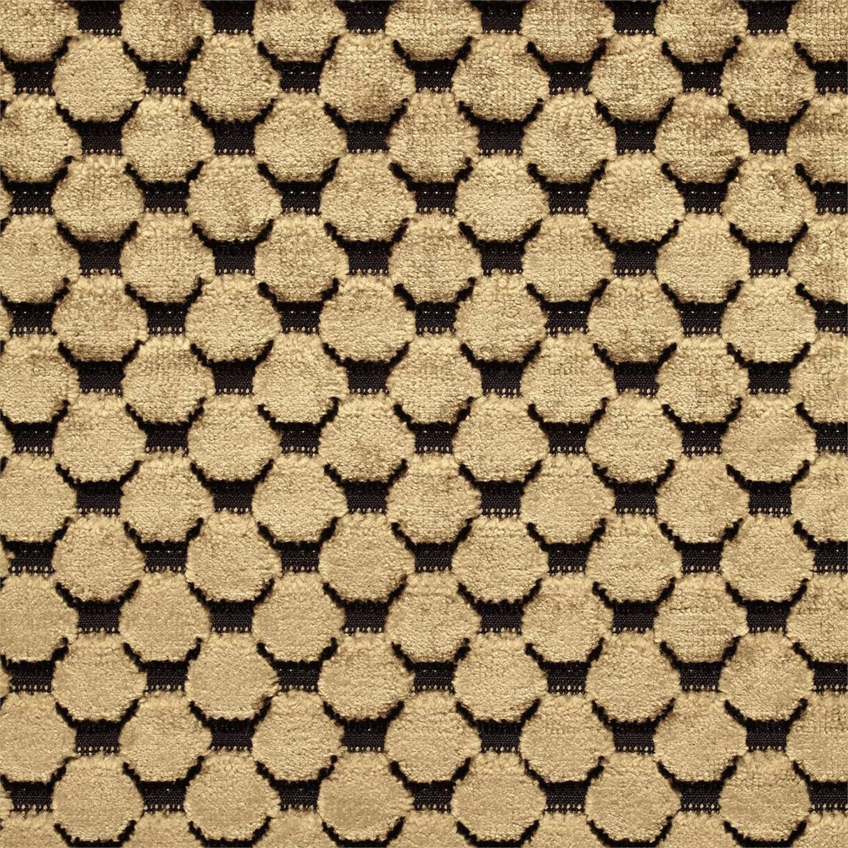 Zoffany Tespi Spot Carbon/Old Gold Fabric