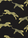 Scalamandre Leaping Cheetah Cotton Print Black Magic Fabric
