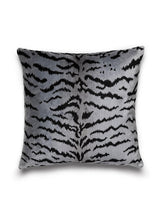 Scalamandre Tigre 22 X 22 - Silver & Black Decorative Pillow