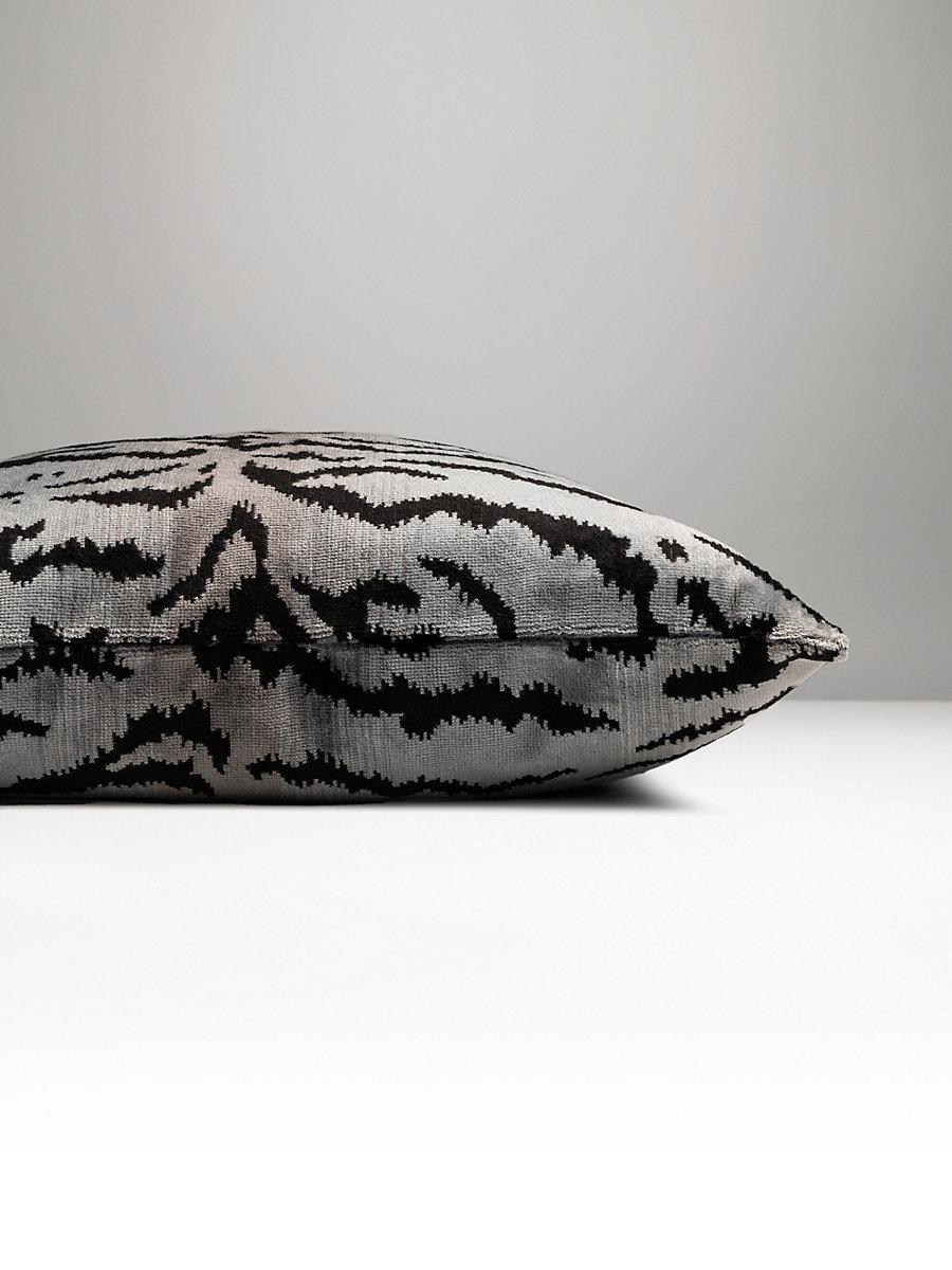 Scalamandre Tigre 22 X 22 - Silver & Black Decorative Pillow