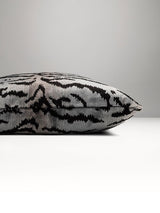 Scalamandre Tigre 22 X 22 - Silver & Black Decorative Pillow