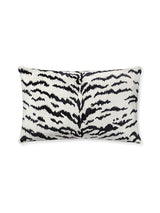 Scalamandre Tigre/Velvet 22 X 14 - Off-White & Black / Black Decorative Pillow
