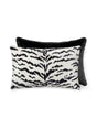 Scalamandre Tigre/Velvet 22 X 14 - Off-White & Black / Black Decorative Pillow