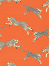 Scalamandre Leaping Cheetah Cotton Print Clementine Fabric
