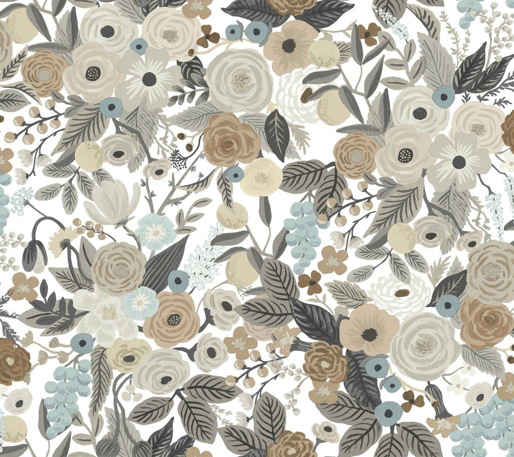 Rifle Paper Co. Garden Party Peel and Stick Off White/Brown Wallpaper