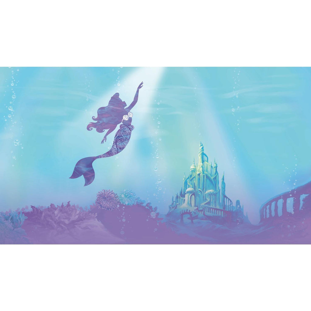 RoomMates Disney The Little Mermaid Under The Sea Peel And Stick Mural Purple/Blue/Green Wallpaper