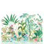 York Tropical Panoramic Mural White Wallpaper