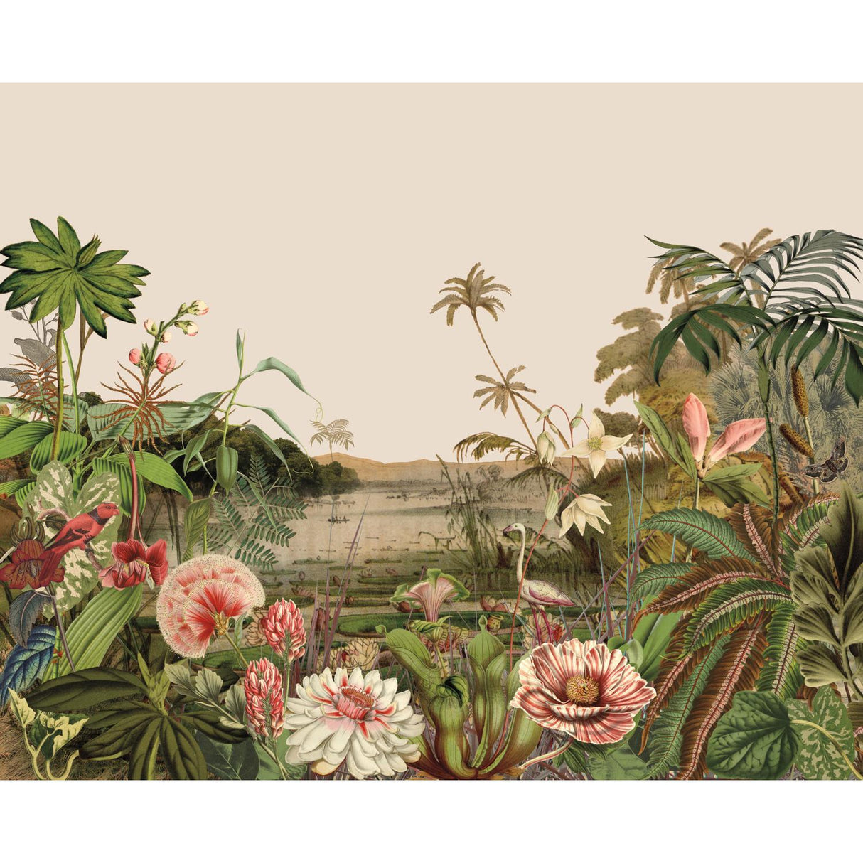 York Floating Gardens Mural Green Wallpaper