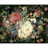 York Impressionist Floral Mural Red/Black Wallpaper