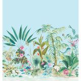 York Tropical Panoramic Mural Blue Wallpaper