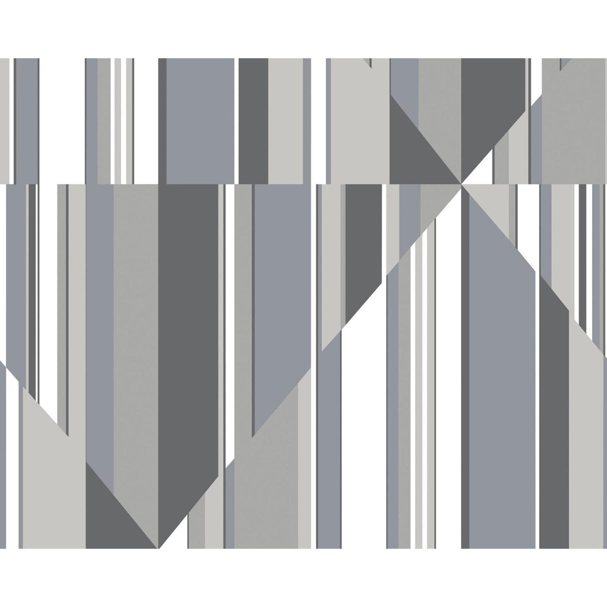 York Pinwheel Stripe Mural Gray Wallpaper