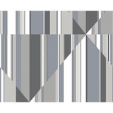 York Pinwheel Stripe Mural Gray Wallpaper