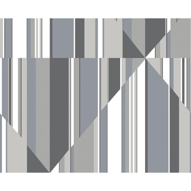York Pinwheel Stripe Mural Gray Wallpaper