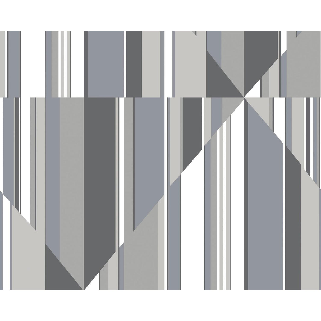 York Pinwheel Stripe Mural Gray Wallpaper