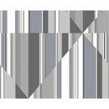York Pinwheel Stripe Mural Gray Wallpaper