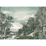 York Provincial Scenic Mural Teal Wallpaper
