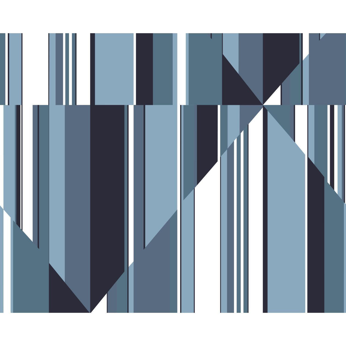 York Pinwheel Stripe Mural Blue Wallpaper