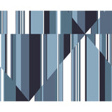 York Pinwheel Stripe Mural Blue Wallpaper