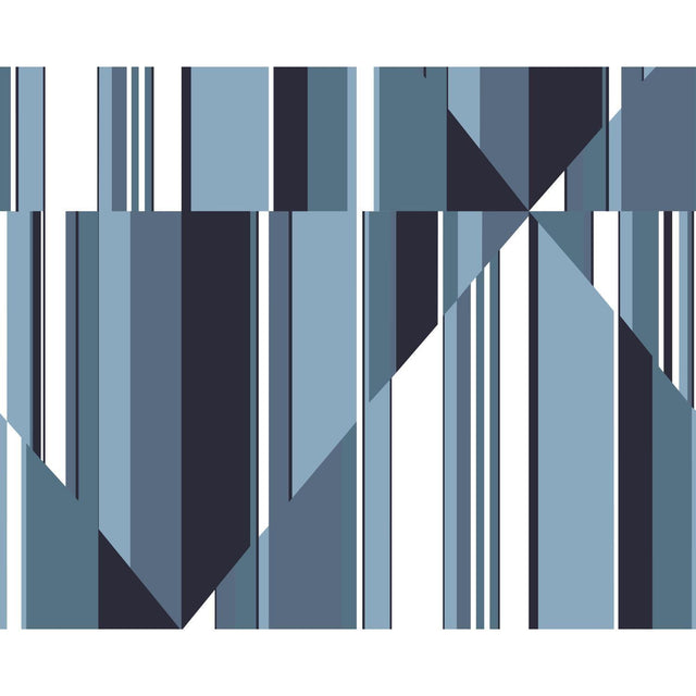 York Pinwheel Stripe Mural Blue Wallpaper