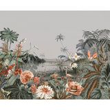 York Floating Gardens Mural Gray Wallpaper