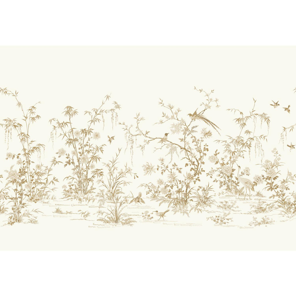 Ronald Redding Designs Flowering Vine ChinoMural White Wallpaper