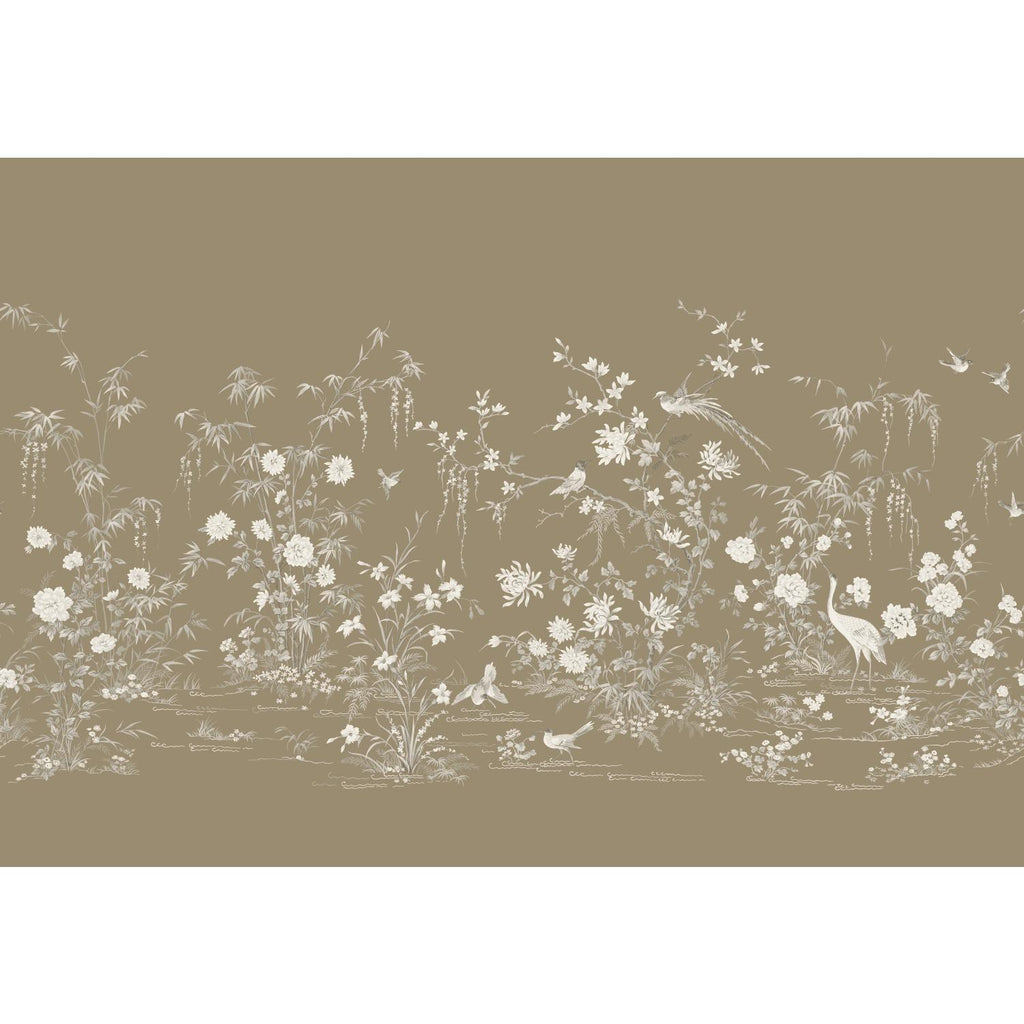 Ronald Redding Designs Flowering Vine ChinoMural Brown Wallpaper