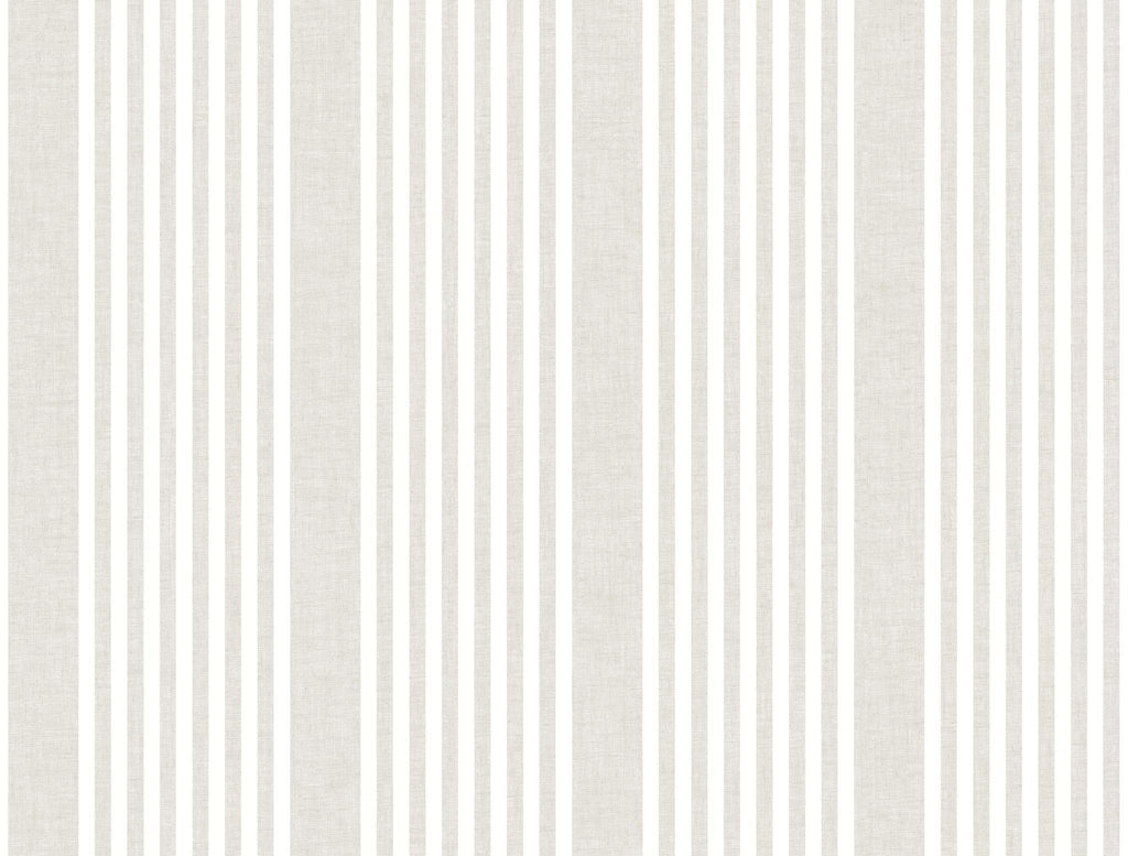 York French Linen Stripe Peel and Stick Off White Wallpaper
