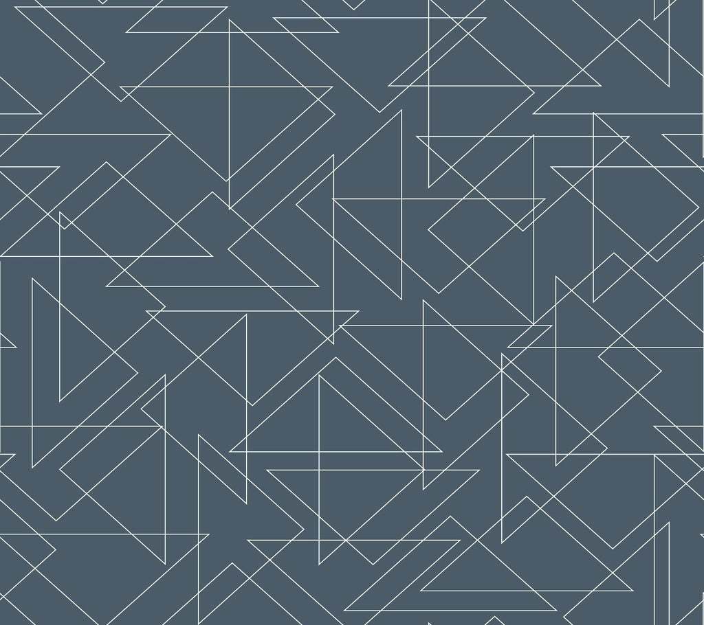 York Triangulation Peel and Stick Navy Wallpaper
