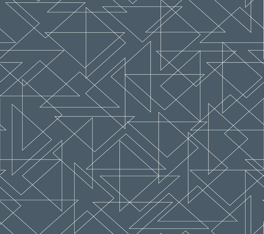 York Triangulation Peel and Stick Navy Wallpaper