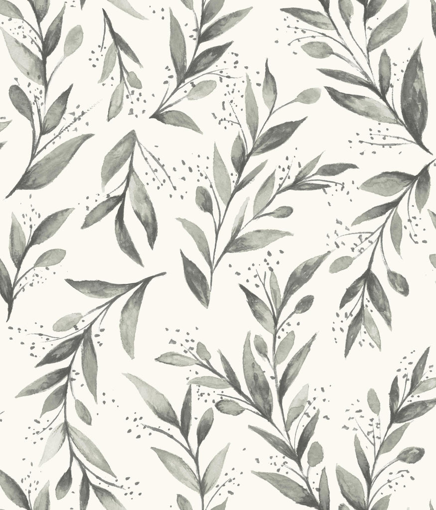 Magnolia Home Magnolia Home Olive Branch Peel and Stick Charcoal Wallpaper