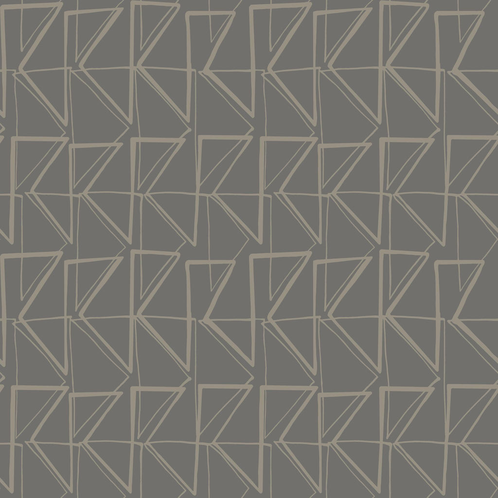 York Love Triangles Peel and Stick Gray/Metallic Glint Wallpaper
